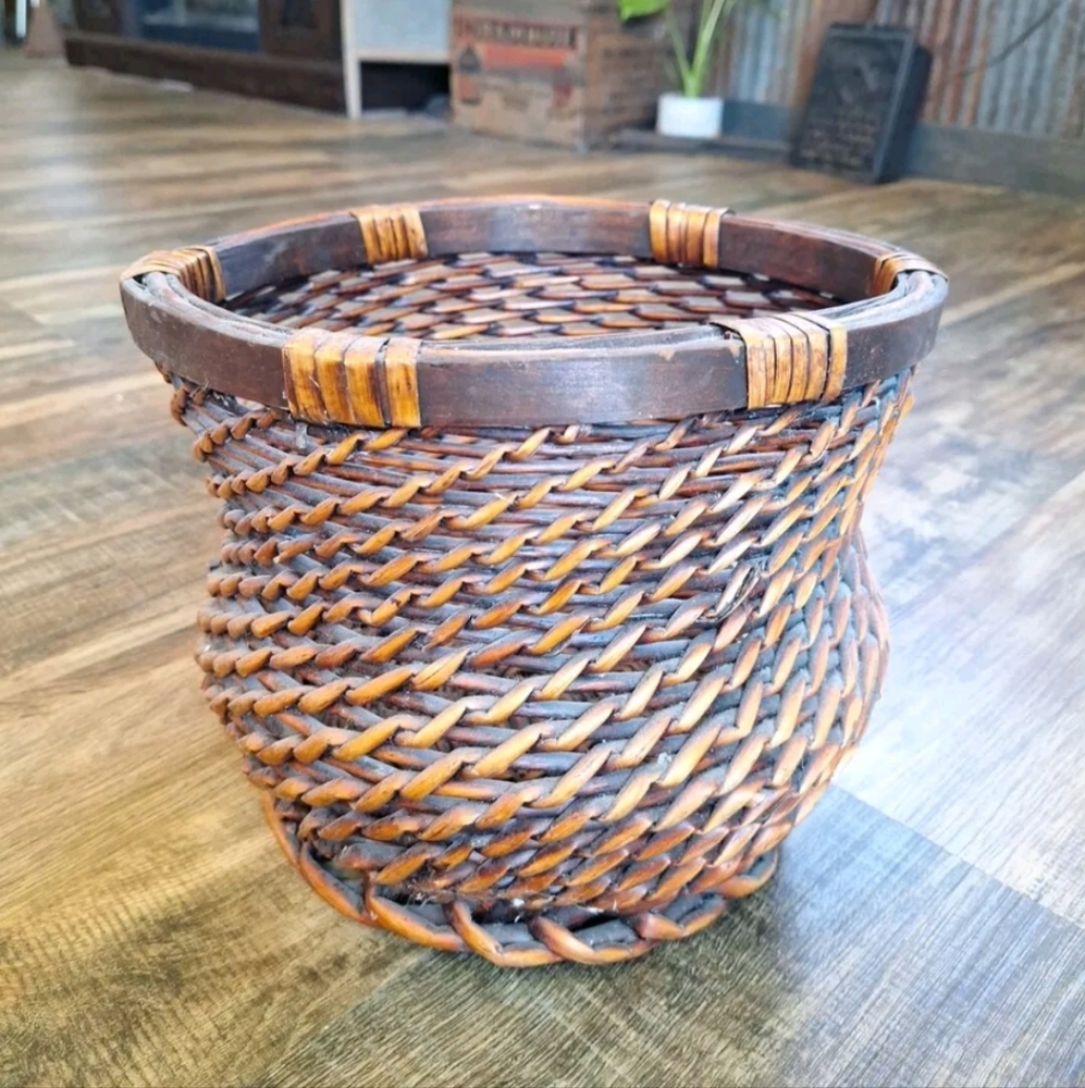Vintage Bamboo Wicker Basket